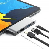 USB-C Multi-Port Adapter für Apple iPad Aluminium 4 in 1 USB 3.0-AUX-HDMI - Silber