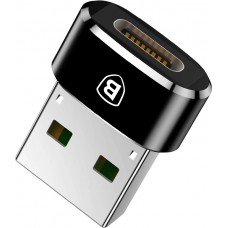 Baseus Mini USB-C zu USB-A Adapter kompakt schnellladefähig vielseitig - Schwarz