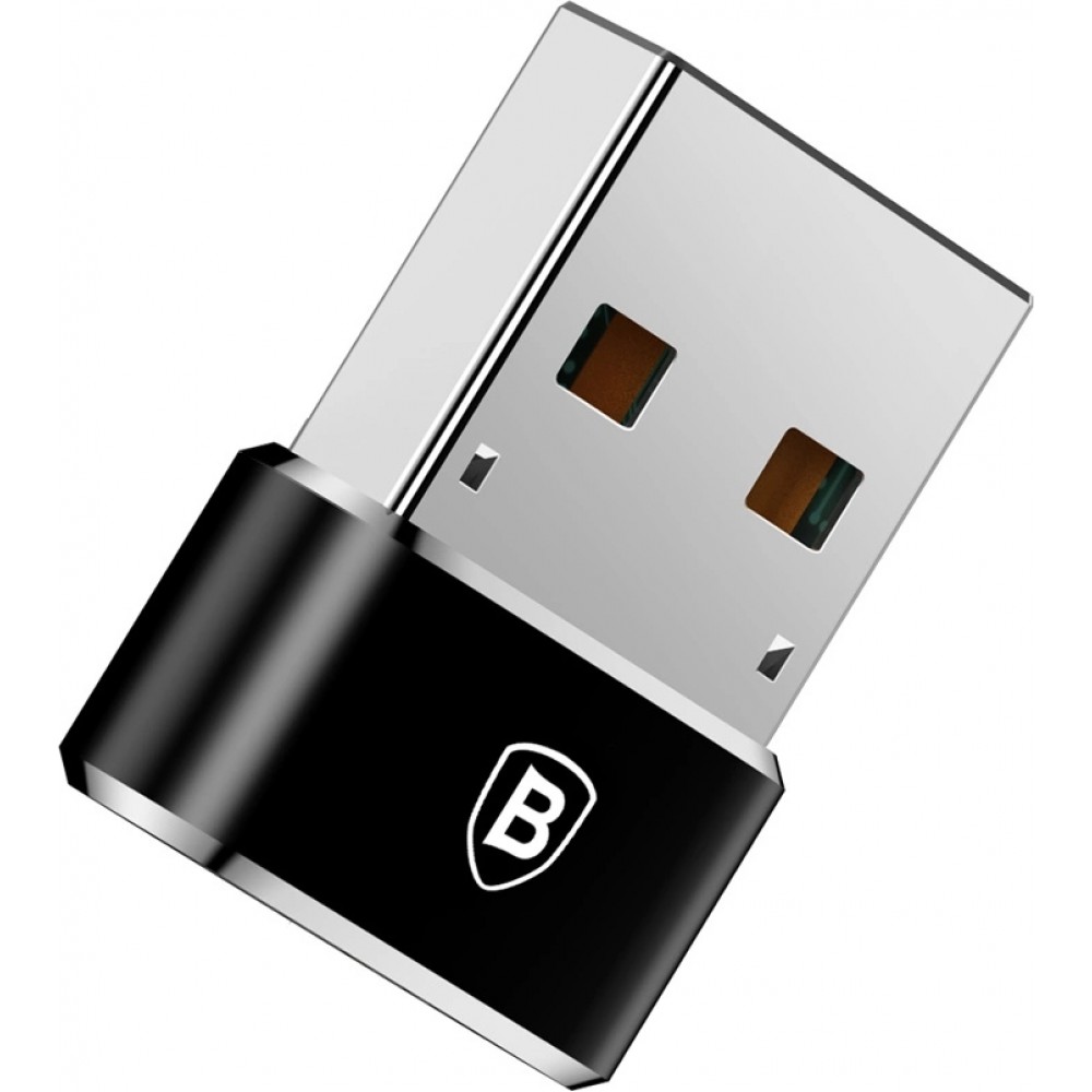 Baseus Mini USB-C zu USB-A Adapter kompakt schnellladefähig vielseitig - Schwarz