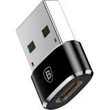 Baseus Mini USB-C zu USB-A Adapter kompakt schnellladefähig vielseitig - Schwarz