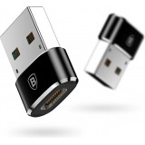 Baseus Mini USB-C zu USB-A Adapter kompakt schnellladefähig vielseitig - Schwarz