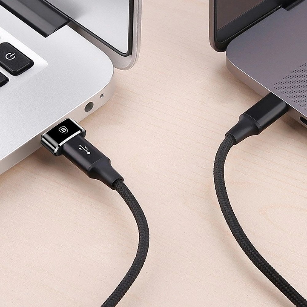 Baseus Mini USB-C zu USB-A Adapter kompakt schnellladefähig vielseitig - Schwarz