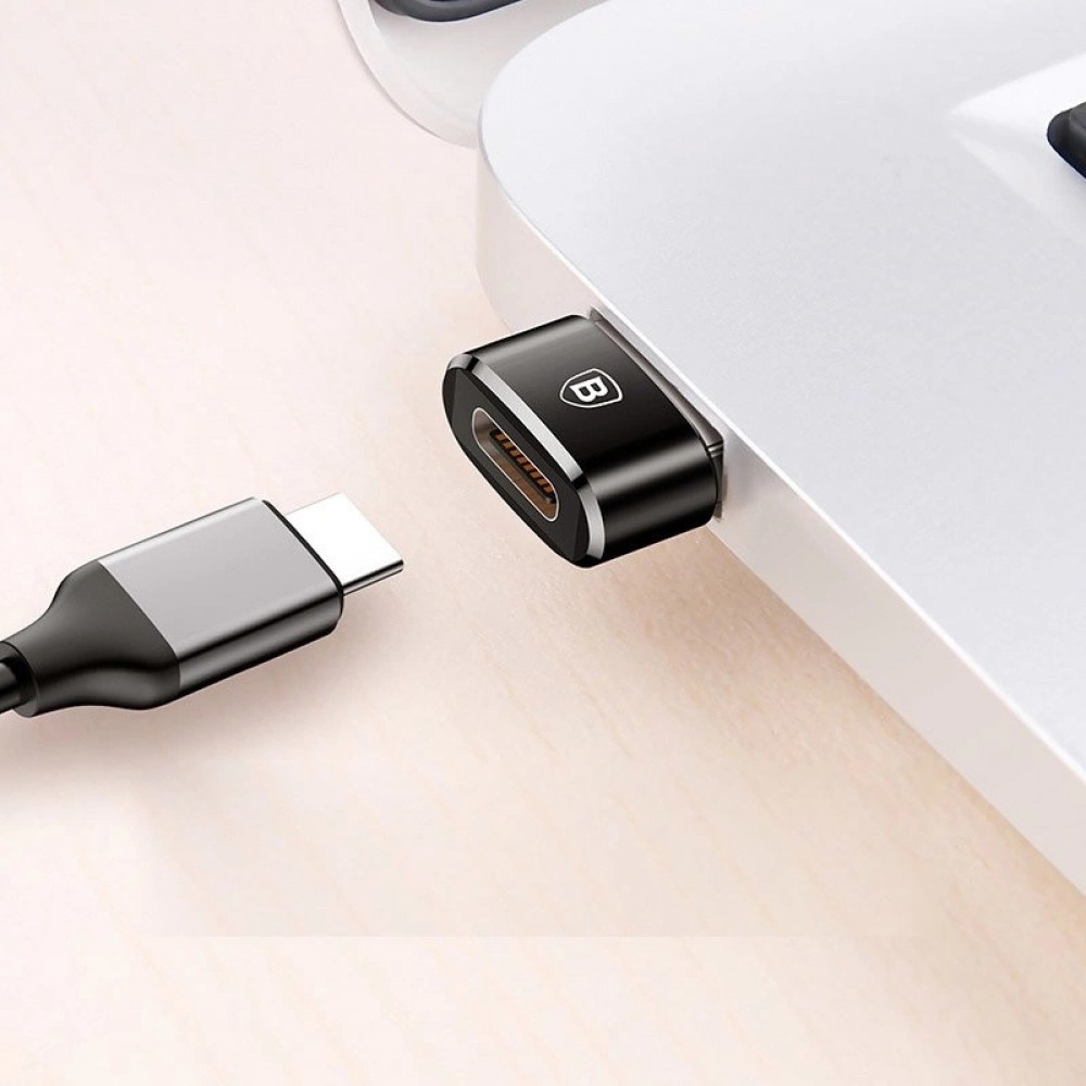 Baseus Mini USB-C zu USB-A Adapter kompakt schnellladefähig vielseitig - Schwarz