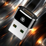 Baseus Mini USB-C zu USB-A Adapter kompakt schnellladefähig vielseitig - Schwarz
