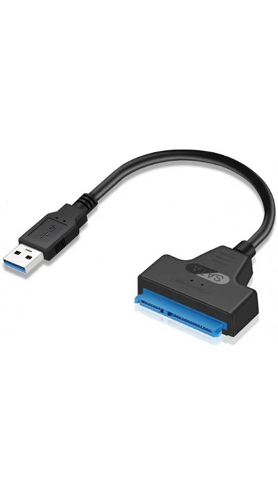 Adaptateur câble USB 3.0 discque dur SSD SATA III - Noir