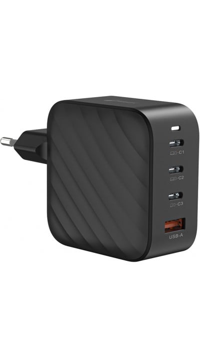 Adaptateur chargeur secteur GaN 100W 3x USB-C et 1x USB-A (Power Delivery) - PhoneLook - Noir