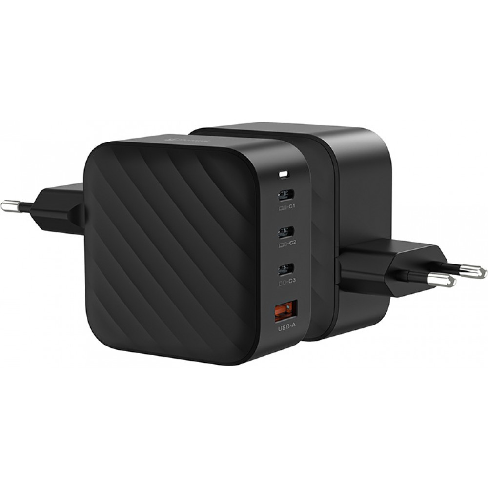 Ladegerät Netzstecker 100W GaN 3x USB-C und 1x USB-A (Power Delivery) - PhoneLook - Schwarz