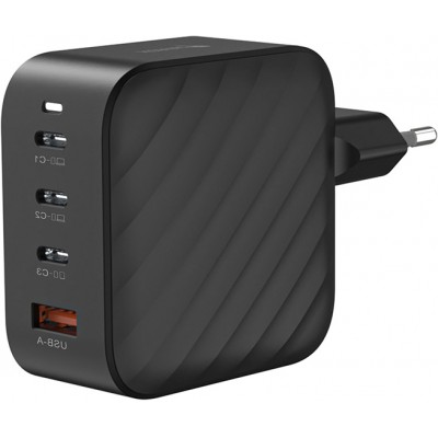 Ladegerät Netzstecker 120W GaN 3x USB-C und 1x USB-A (Power Delivery) - PhoneLook - Schwarz