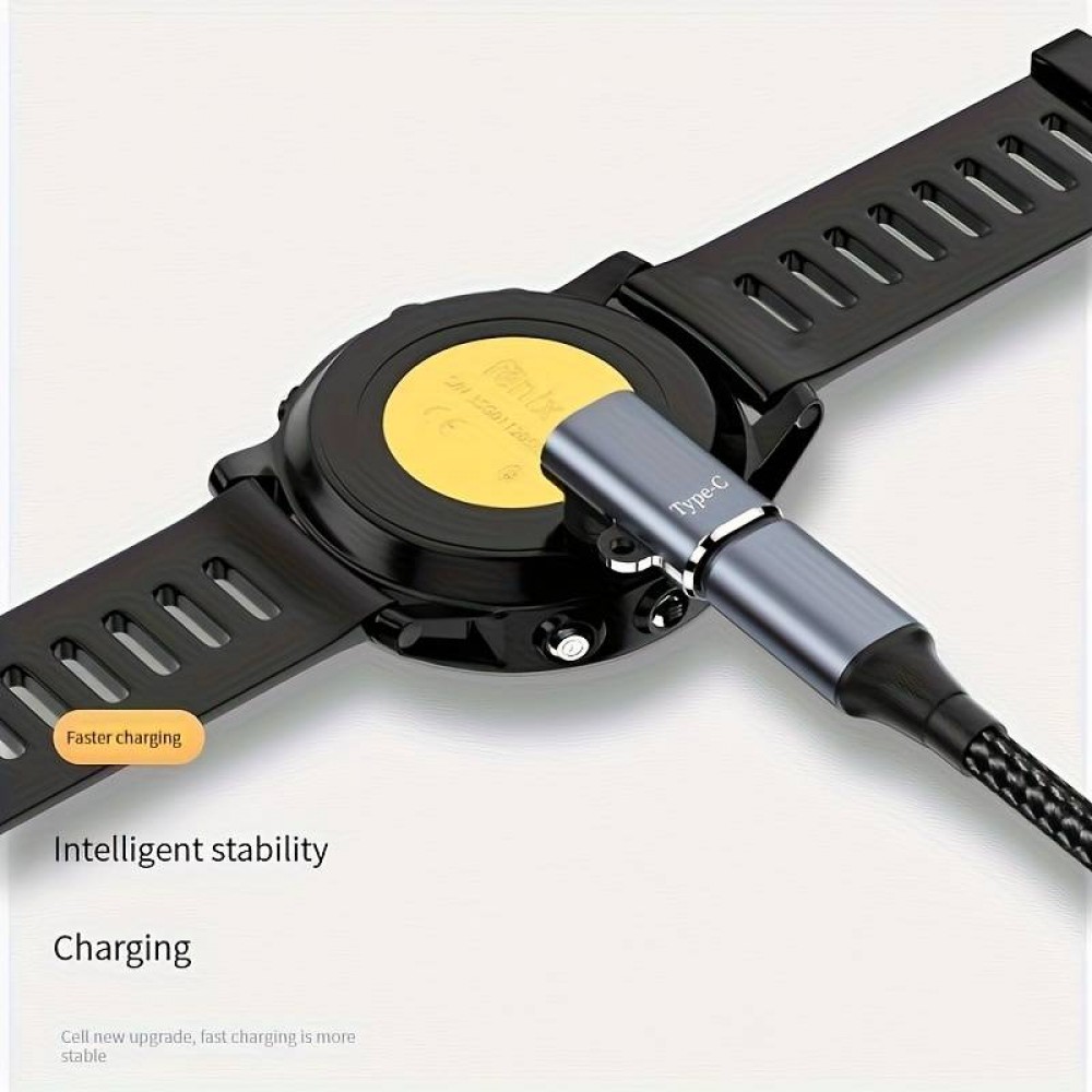 Adaptateur chargeur universel pour montre Garmin avec prise Lightning (iPhone) - Noir