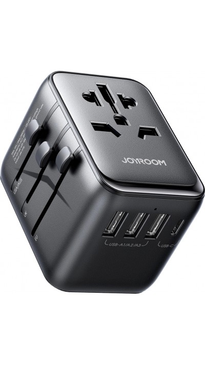 Adaptateur de Voyage Universel 17W Joyroom JR-TCW01 CH / EU / US / UK / JP / AU / CN - Noir