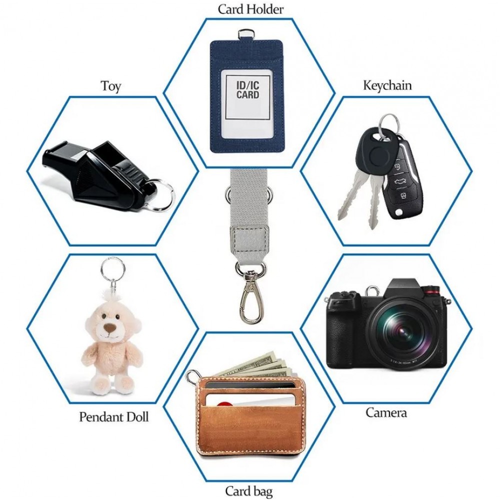 Adaptateur de lanière universel pour les coques de smartphone, les porte-clés, les appareils photo et plus - Bleu
