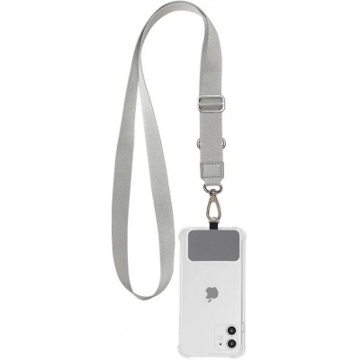 Adaptateur de lanière universel pour les coques de smartphone, les porte-clés, les appareils photo et plus - Gris