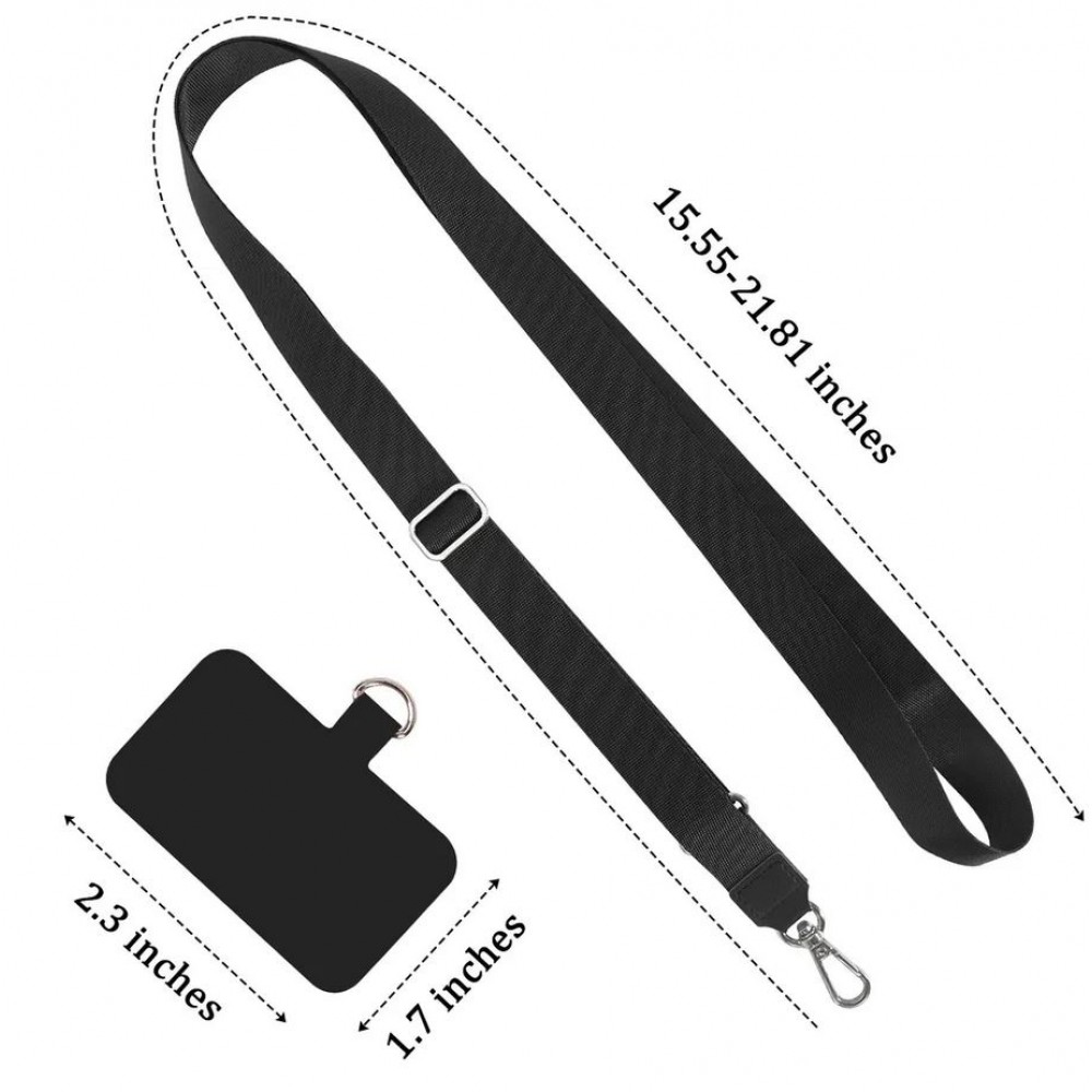 Universal Halsband Adapter für Smartphone-Hüllen, Schlüsselanhänger, Kameras und mehr - Schwarz