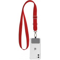 Universal Halsband Adapter für Smartphone-Hüllen, Schlüsselanhänger, Kameras und mehr - Rot