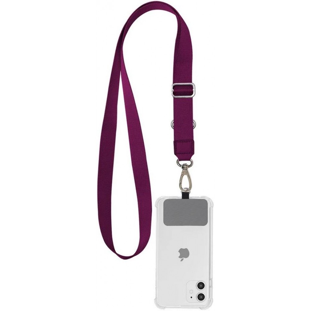 Universal Halsband Adapter für Smartphone-Hüllen, Schlüsselanhänger, Kameras und mehr - Violett