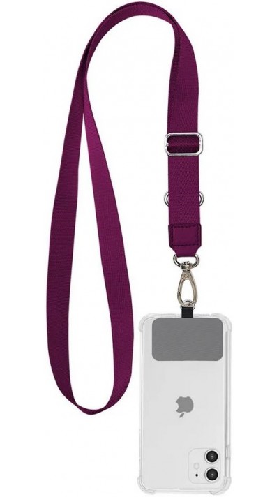 Adaptateur de lanière universel pour les coques de smartphone, les porte-clés, les appareils photo et plus - Violet