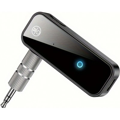 Adaptateur sans fil Bluetooth 5.0 double fonction émetteur récepteur audio jack 3,5 mm USB rechargeable - Noir