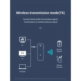 Adaptateur sans fil Bluetooth 5.0 double fonction émetteur récepteur audio jack 3,5 mm USB rechargeable - Noir