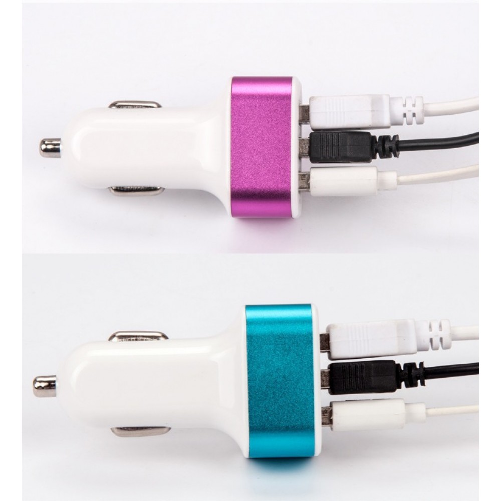 Auto Zigarettenanzünder 3-Port Lade-Adapter - KFZ Multiport 3x USB-A  Anschluss - Blau - Kaufen auf PhoneLook