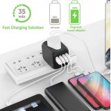 Universeller Travel Reise Adapter USB-A & USB-C für CH-EU-UK-AUS-USA - Schwarz