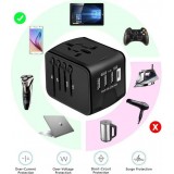 Universeller Travel Reise Adapter USB-A & USB-C für CH-EU-UK-AUS-USA - Schwarz