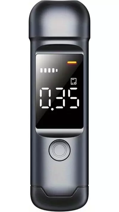 Alcootest num&eacute;rique &eacute;thylotest portable avec &eacute;cran LCD format poche (USB-C, rechargeable) - Noir