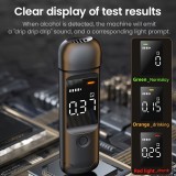 Digitaler Alcootest - tragbares Atemalkoholmessgerät mit LCD-Display (USB-C, wiederaufladbar) - Schwarz