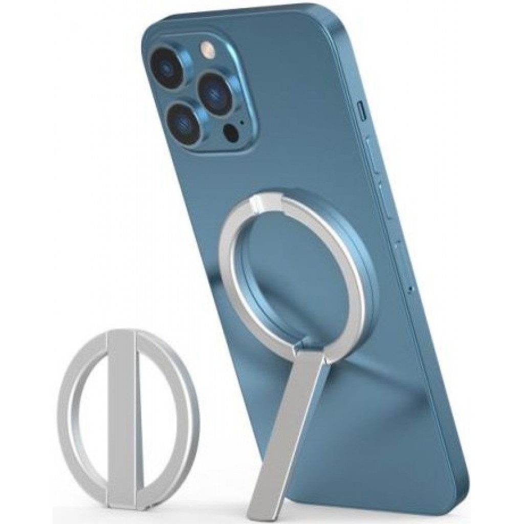 VAWcornic Anneau Téléphone Magnétique Pour MagSafe - Anneau Métallique Compatible Avec Charge Sans Fil, Poignées Téléphone Amovible Pour IPhone 14 13 12, Android, Noir - Comprend 4 Boucles Collantes