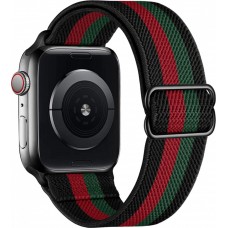 Apple Watch 38mm / 40mm / 41mm - Sportliches elastisches Nylonband, weich, waschbar - Rot und grün