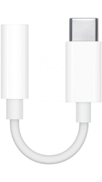 Apple adaptateur audio original AUX 3.5mm vers USB-C pour iPhone 15 et iPads - Blanc