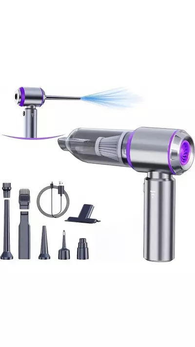 Aspirateur portable / compresseur à air 4 en 1 haute puissance 20000PA mini sans fil rechargeable pour voiture / maison / bureau