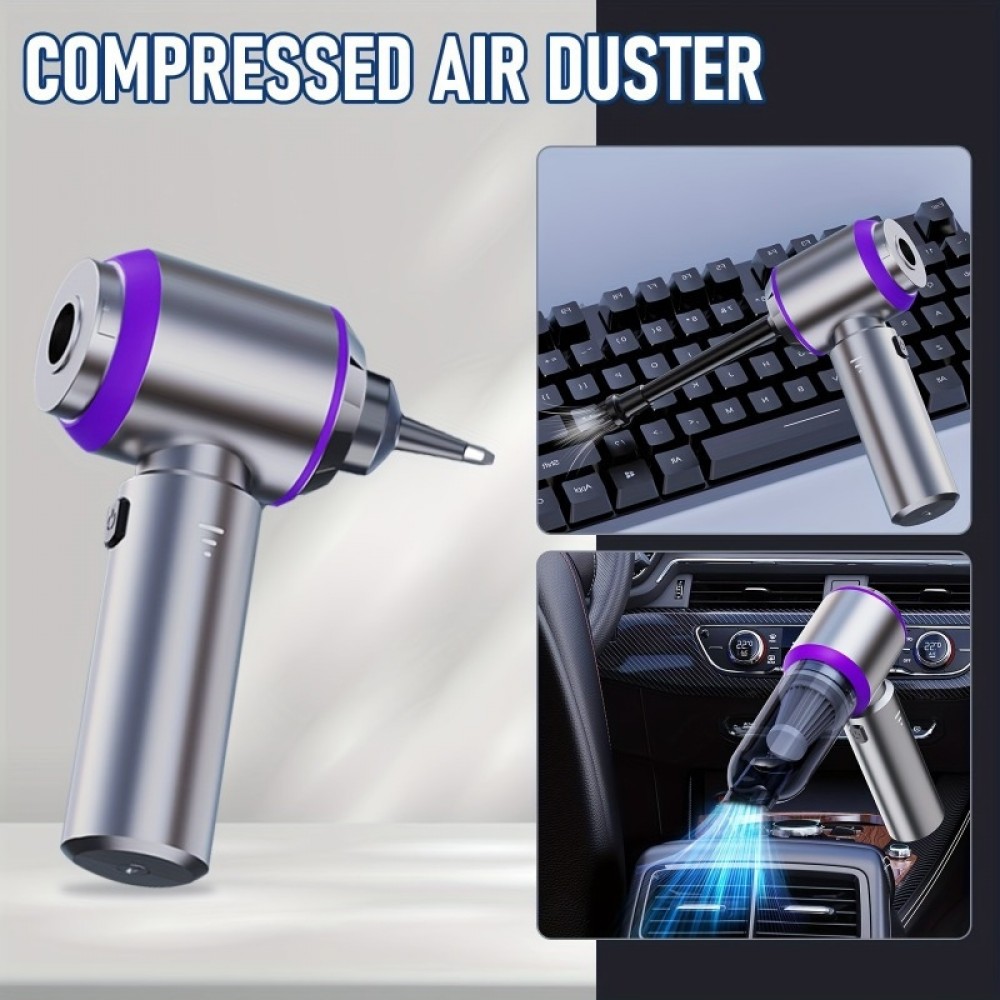 Aspirateur portable / compresseur à air 4 en 1 haute puissance 20000PA mini sans fil rechargeable pour voiture / maison / bureau