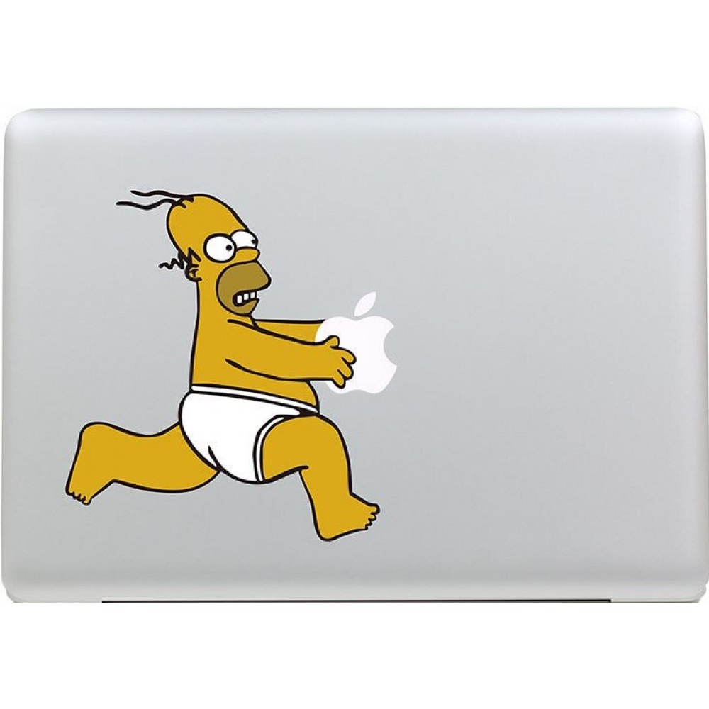 MacBook Aufkleber - Homer running