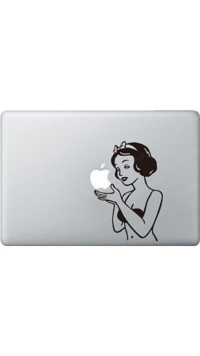 Autocollant MacBook - Snow White in Bikini black & white