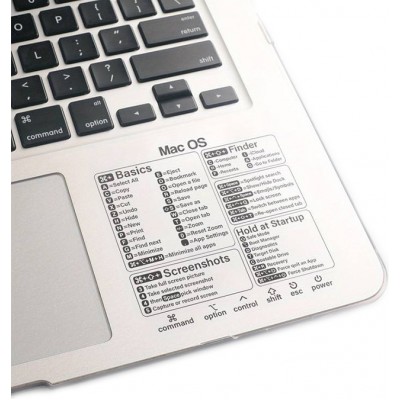 Autocollant de raccourcis pratique et transparent pour Mac OS - Les raccourcis clavier les plus importants