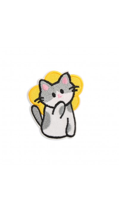 Autocollant sticker pour téléphone/tablette/ordinateur brodé en 3D - Shy Cat