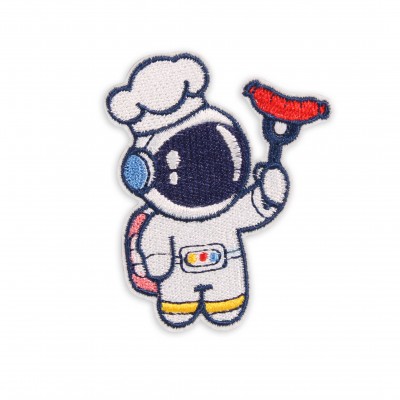 Autocollant sticker pour téléphone/tablette/ordinateur brodé en 3D - Astronaut Hot Dog