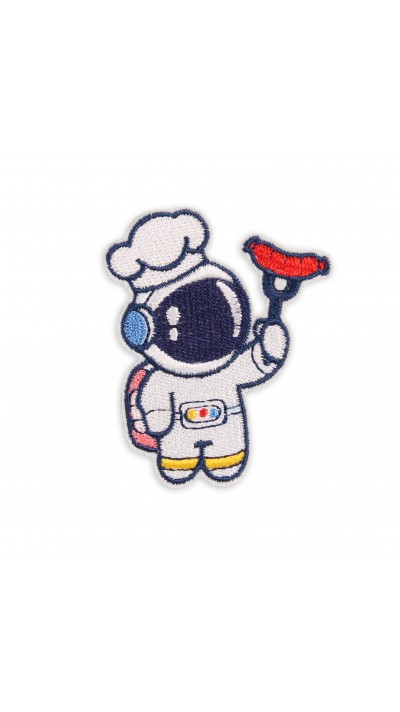 Autocollant sticker pour téléphone/tablette/ordinateur brodé en 3D - Astronaut Hot Dog