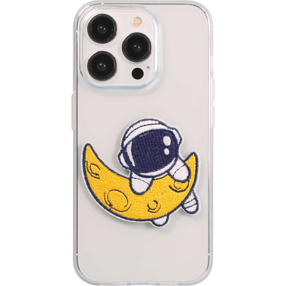 Autocollant sticker pour téléphone/tablette/ordinateur brodé en 3D - Astronaut halfmoon