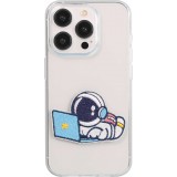 Autocollant sticker pour téléphone/tablette/ordinateur brodé en 3D - Astronaut with laptop