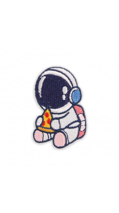 Autocollant sticker pour téléphone/tablette/ordinateur brodé en 3D - Astronaut with pizza