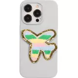 Autocollant sticker pour téléphone/tablette/ordinateur brodé en 3D - Avion avec bord doré
