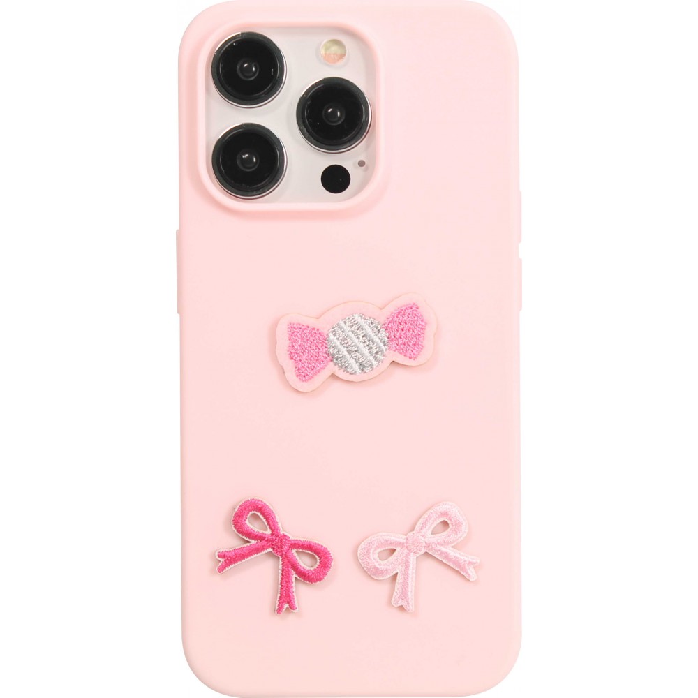 Autocollant sticker pour téléphone/tablette/ordinateur brodé en 3D - Boucle rose foncé