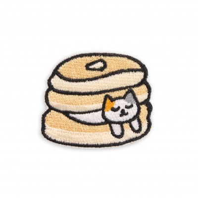 Autocollant sticker pour téléphone/tablette/ordinateur brodé en 3D - Cat in pancakes