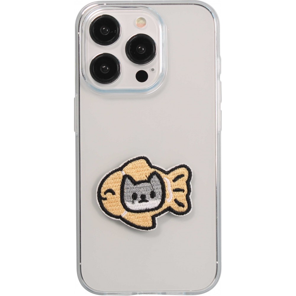 Autocollant sticker pour téléphone/tablette/ordinateur brodé en 3D - Cat inside Fish