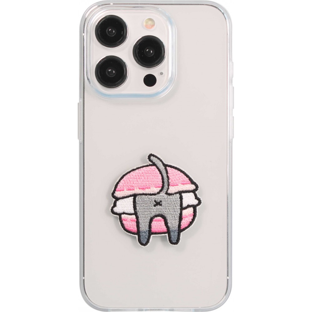 Autocollant sticker pour téléphone/tablette/ordinateur brodé en 3D - Chat dans sandwich