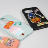 Autocollant sticker pour téléphone/tablette/ordinateur brodé en 3D - Chat dans sandwich