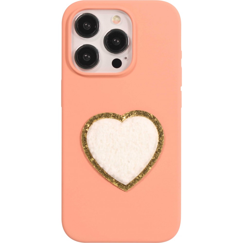 Autocollant sticker pour téléphone/tablette/ordinateur brodé en 3D - Coeur blanc