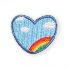 Autocollant sticker pour téléphone/tablette/ordinateur brodé en 3D - Coeur rainbow