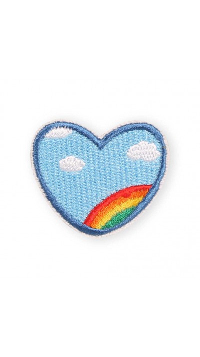Sticker Aufkleber für Handy/Tablet/Computer 3D gestickt - Rainbow Herz